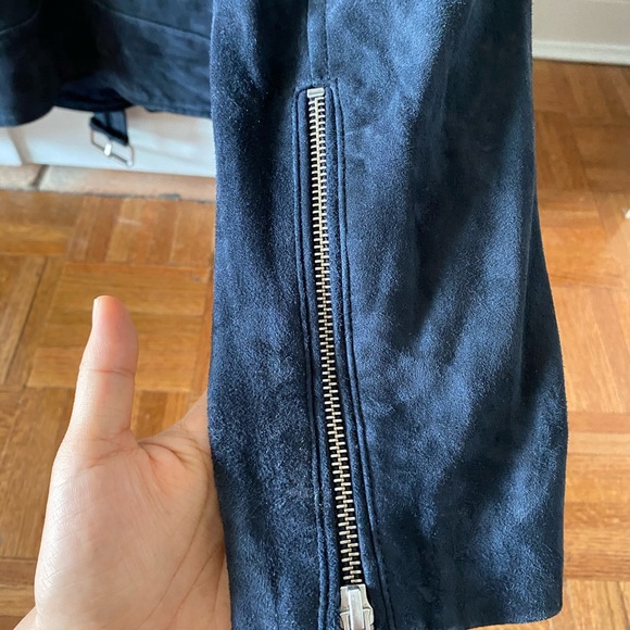 Theory Tralsmin oversized suede moto jacket - Picture 2 of 9